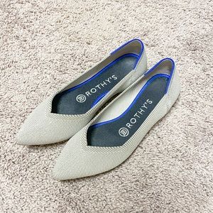 Rothys pointed toe flats in gray